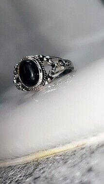 Vintage Silver Ring with Black Onyx Stone